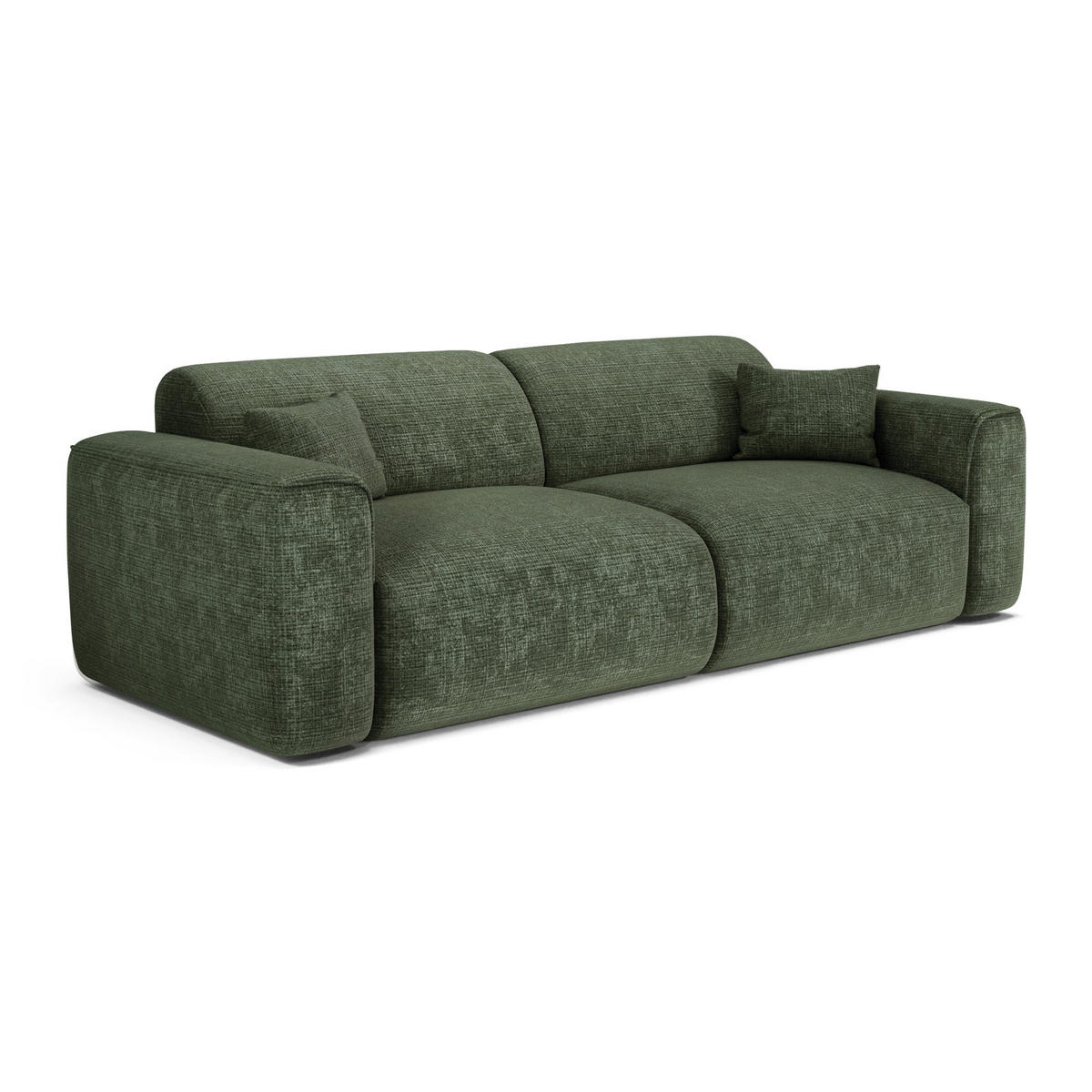 SCHLAFSOFA GERADE Geprägter Samt Smaragdgrün 240cm - Smaragdgrün, Textil (240/73/97cm) - Sia Home