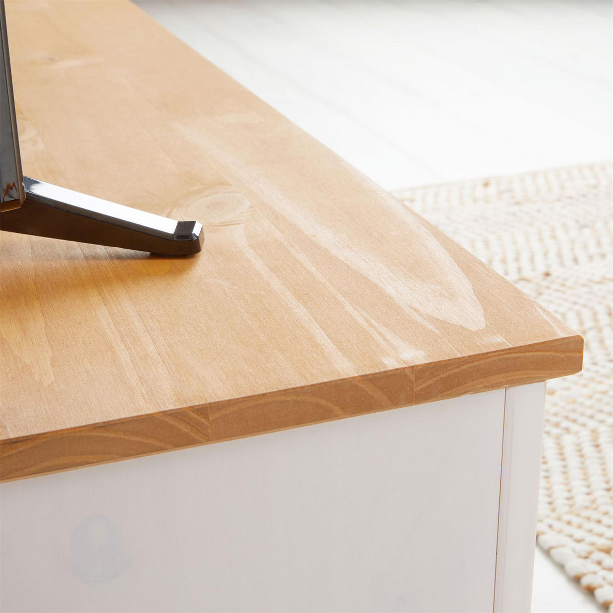 TV-LOWBOARD BOLTON - Weiß/Braun, Holz (110/50/40cm) - IDIMEX