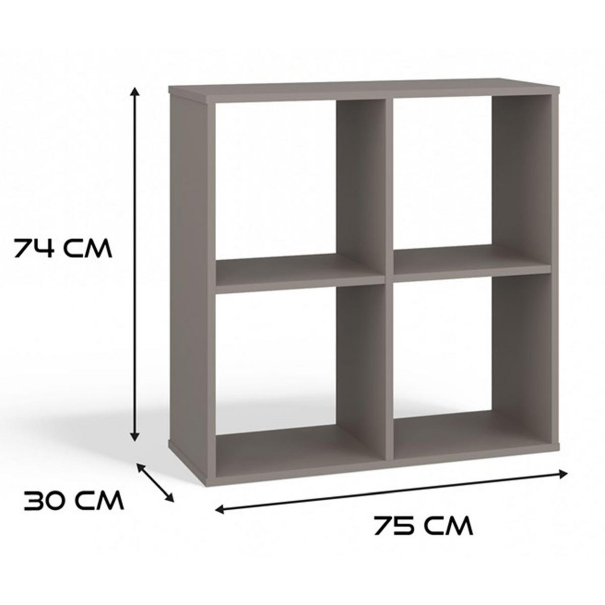 STANDREGAL Malax Grau 74 cm - Grau, Holzwerkstoff (74/75/30cm) - Selsey
