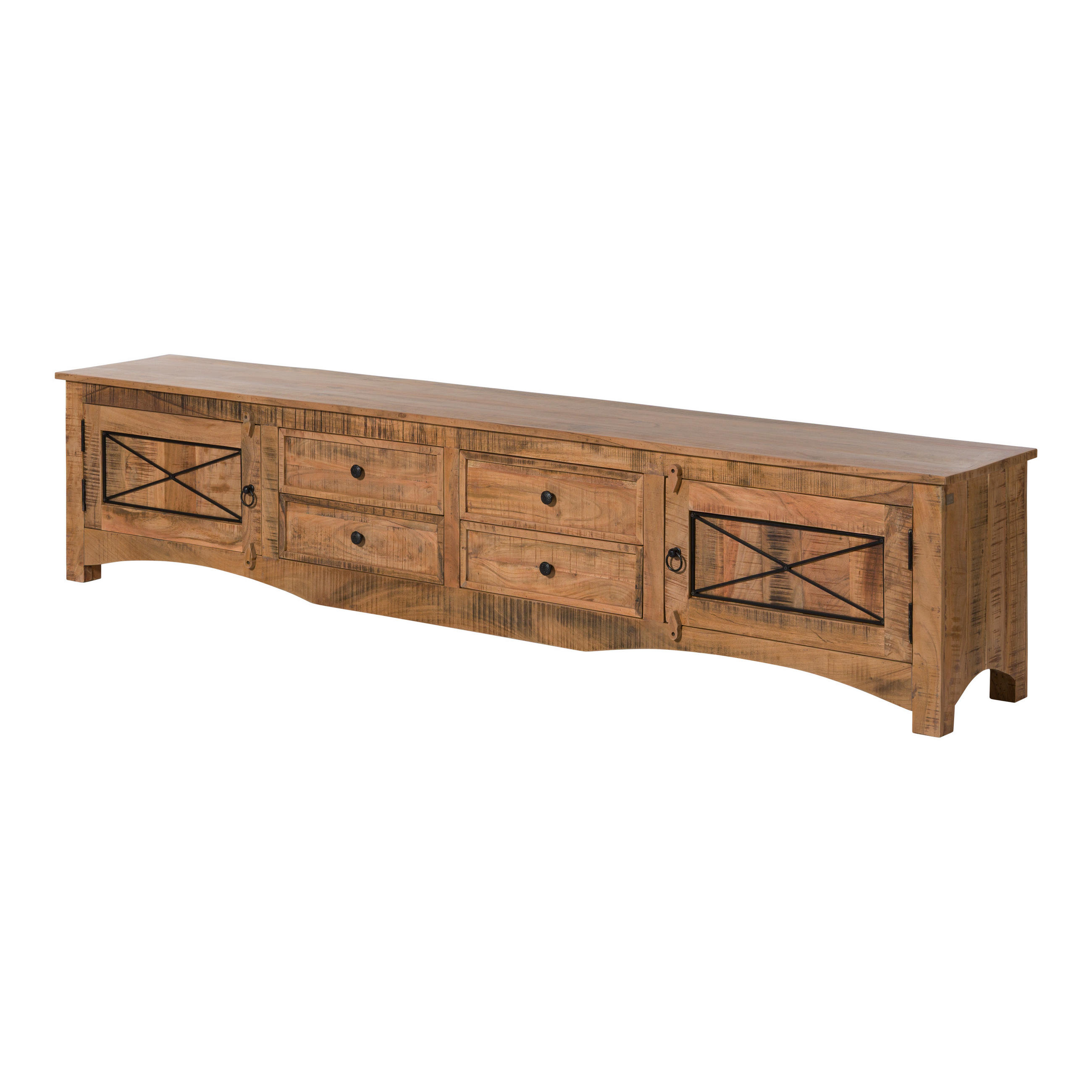 TV-BOARD Akazie 240x40x50 natur versiegelt NATURE OF SPIRIT #243 - Naturfarben, Holz (40/50/240cm) - Massivmoebel24