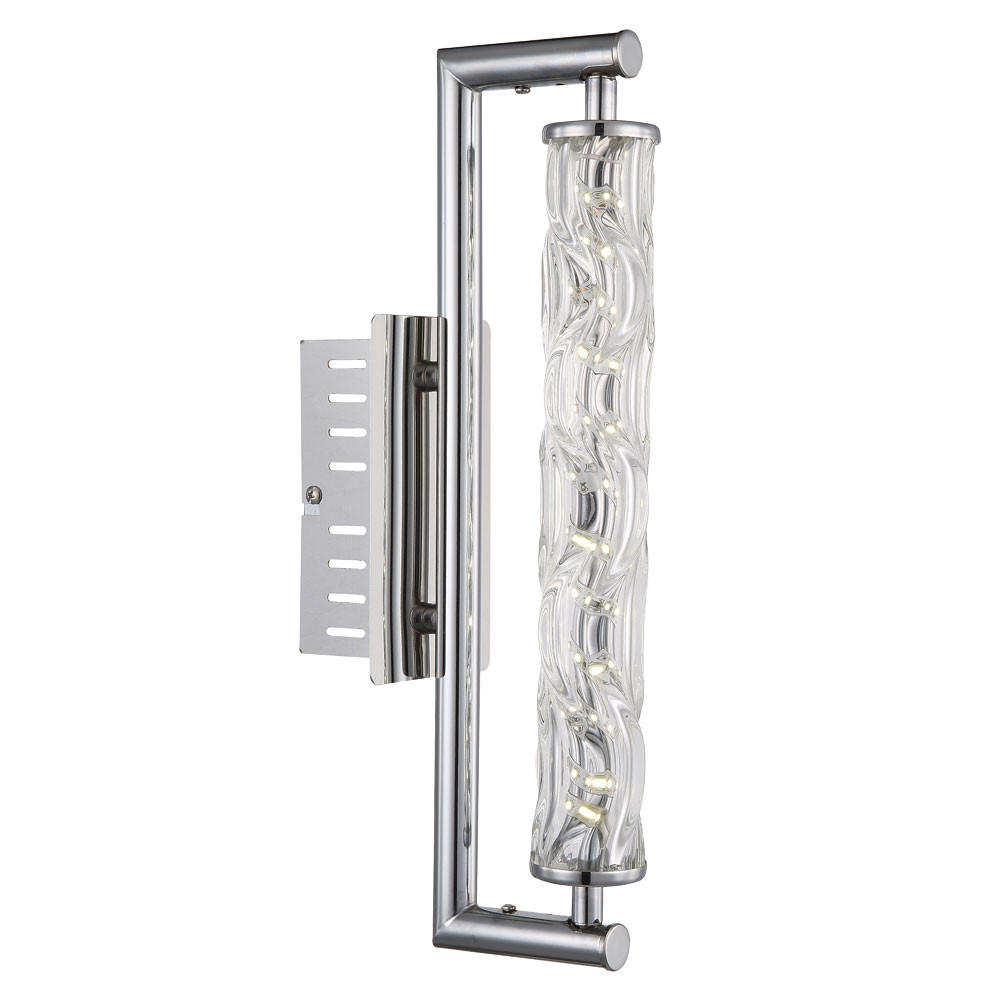 LED WANDLEUCHTE Salmo Silber Klar - Silberfarben, Glas (37/8/15.5cm) - Globo Lighting