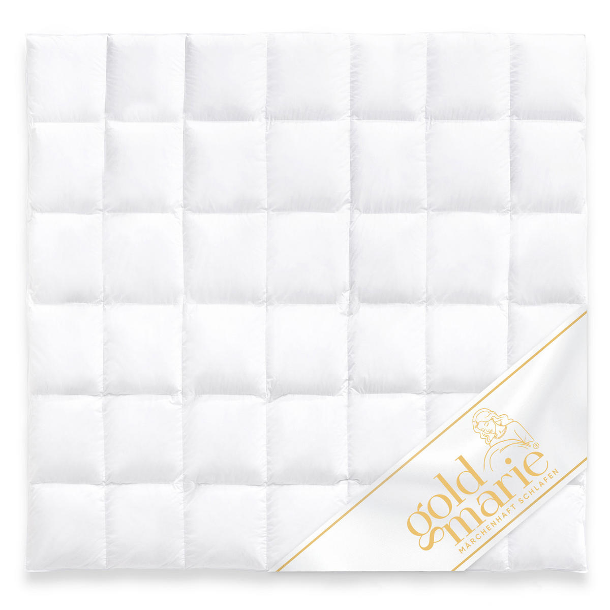 WINTERBETTDECKE MARIE Entendaunen warm - Weiß, Naturmaterialien/Textil (240/220cm) - Goldmarie 