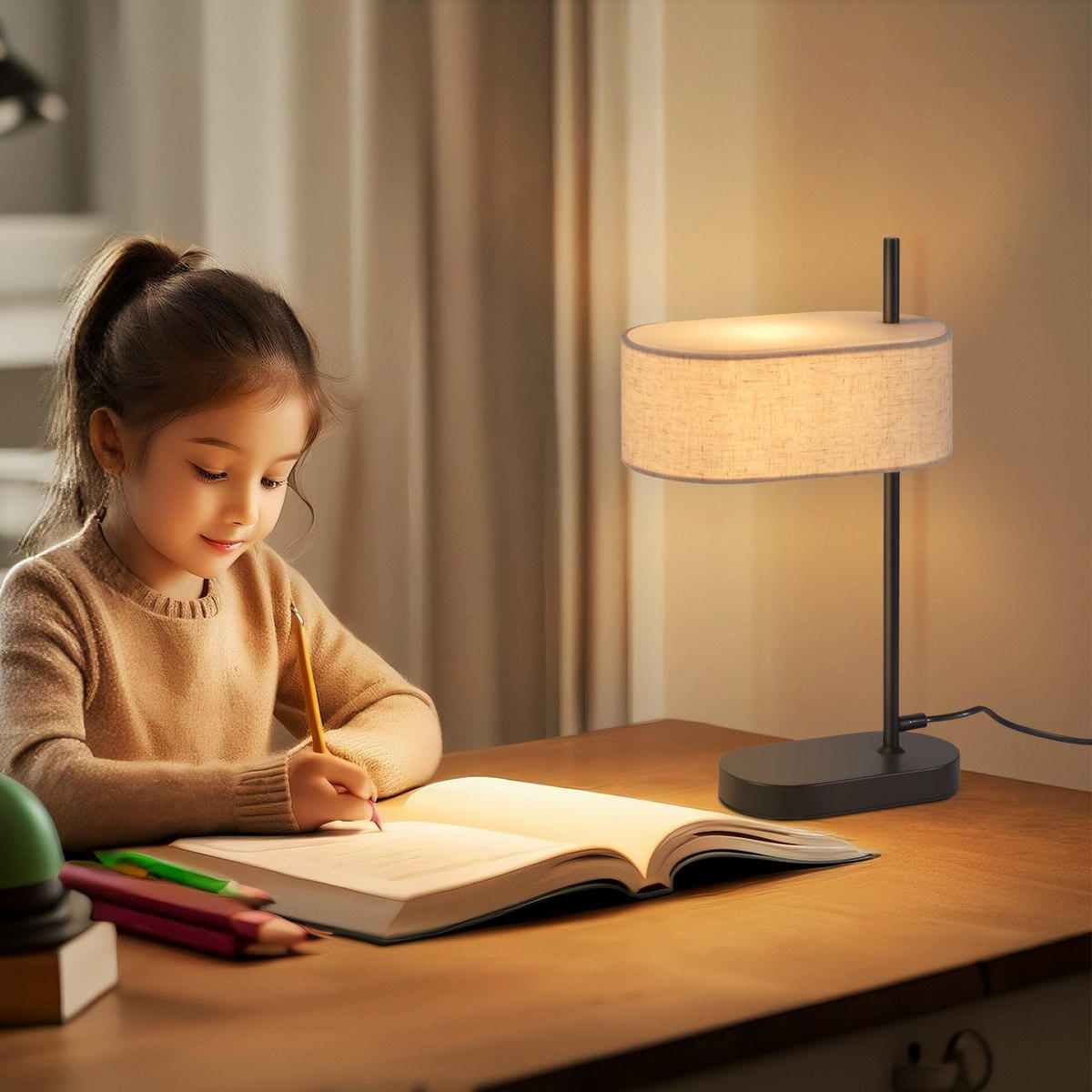 TISCHLEUCHTE Keldark 24.0/12.0/40.0 cm - Schwarz, Metall (40/24/12cm) - ZMH