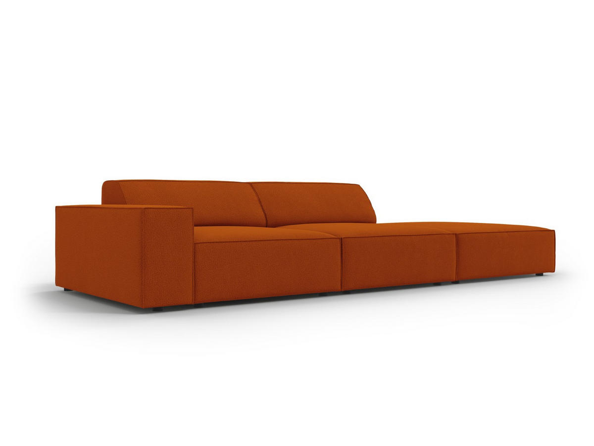 SOFA Jodie aus strukturiertem Stoff terrakotta 3 Sitzplätze - Terracotta, Textil (102/70/262cm) - Micadoni