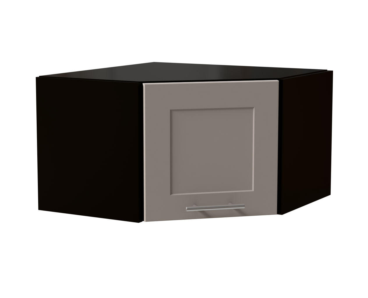 ECKHÄNGESCHRANK Oslo W10/60/36 Schwarz / Kaschmir Matt 60 / 60 / 36cm - Kaschmir/Schwarz, Holz/Holzwerkstoff (60/36/60cm) - Feldmann-Wohnen