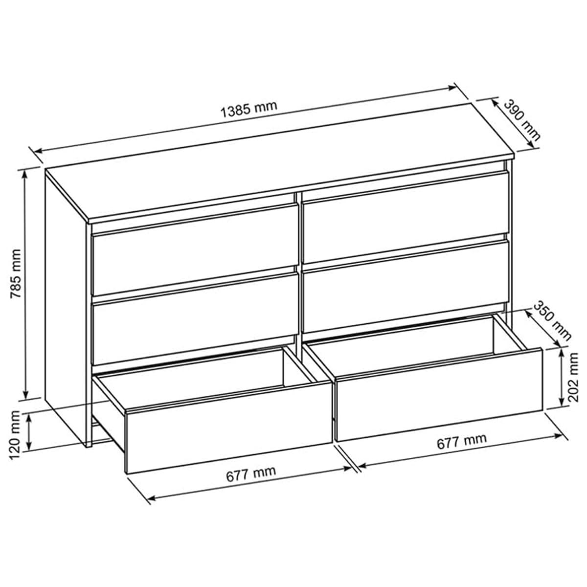 KOMMODE mit Schubladen Anthrazit 138,6 x 78,5 x 39 cm - Anthrazit, Holzwerkstoff (138.6/78.5/39cm) - MebLocker