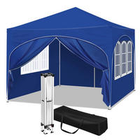 PAVILLON 3x3 m Blau mit 4 Seitenwänden - Blau, Textil/Metall (300/300cm) - Kaket