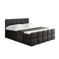 BOXBETT mit Matratze und Lattenrost - LIRO-Z - 160x200 - Schwarz Kunstleder - Schwarz, Holzwerkstoff (160/200cm) - ALTDECOR