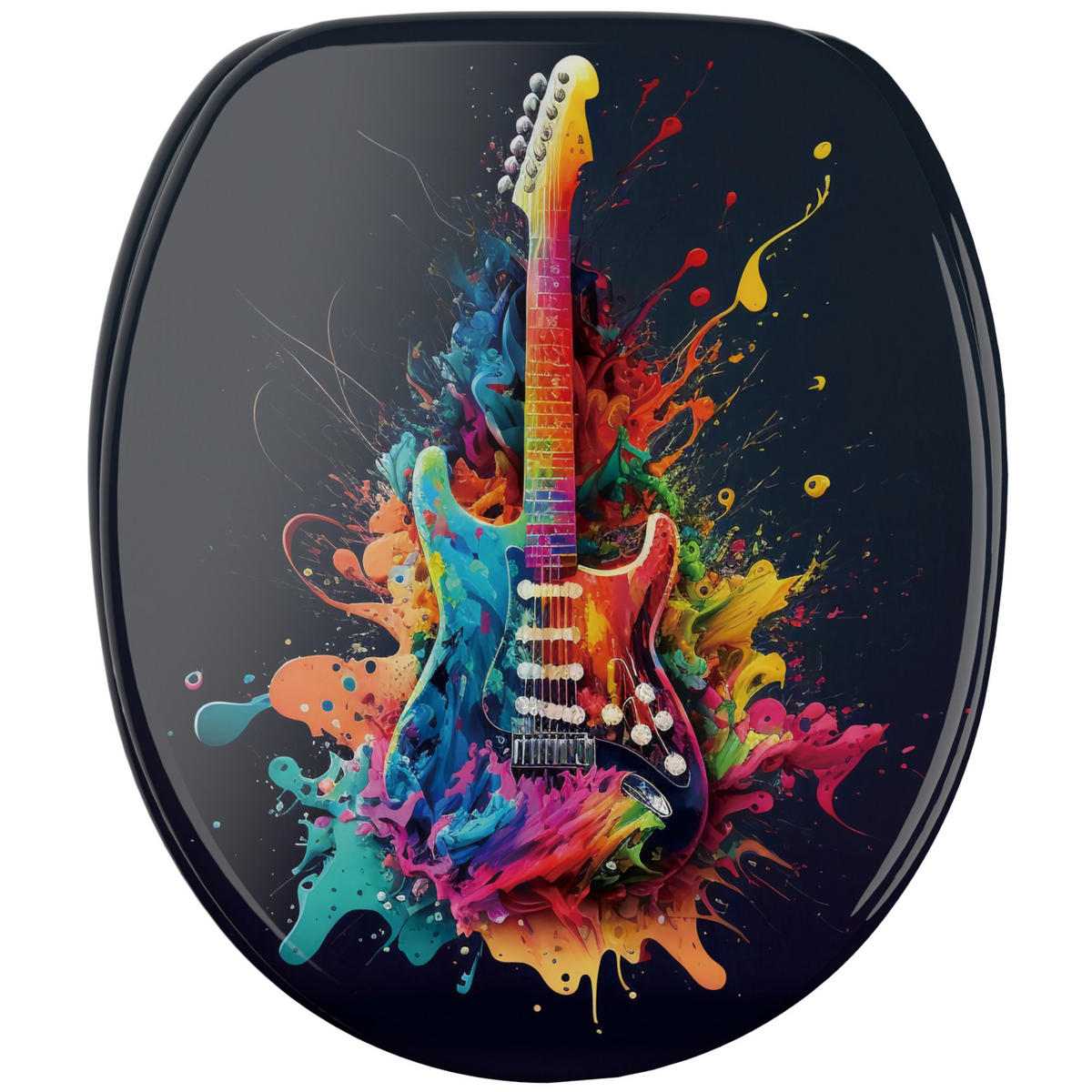 WC Sitz mit Absenkautomatik Guitar - Schwarz, Holzwerkstoff (38/6/47cm) - Sanilo