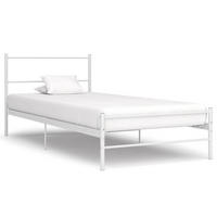 BETT WEISS METALL 90X200 CM - Weiß, Metall - vidaXL