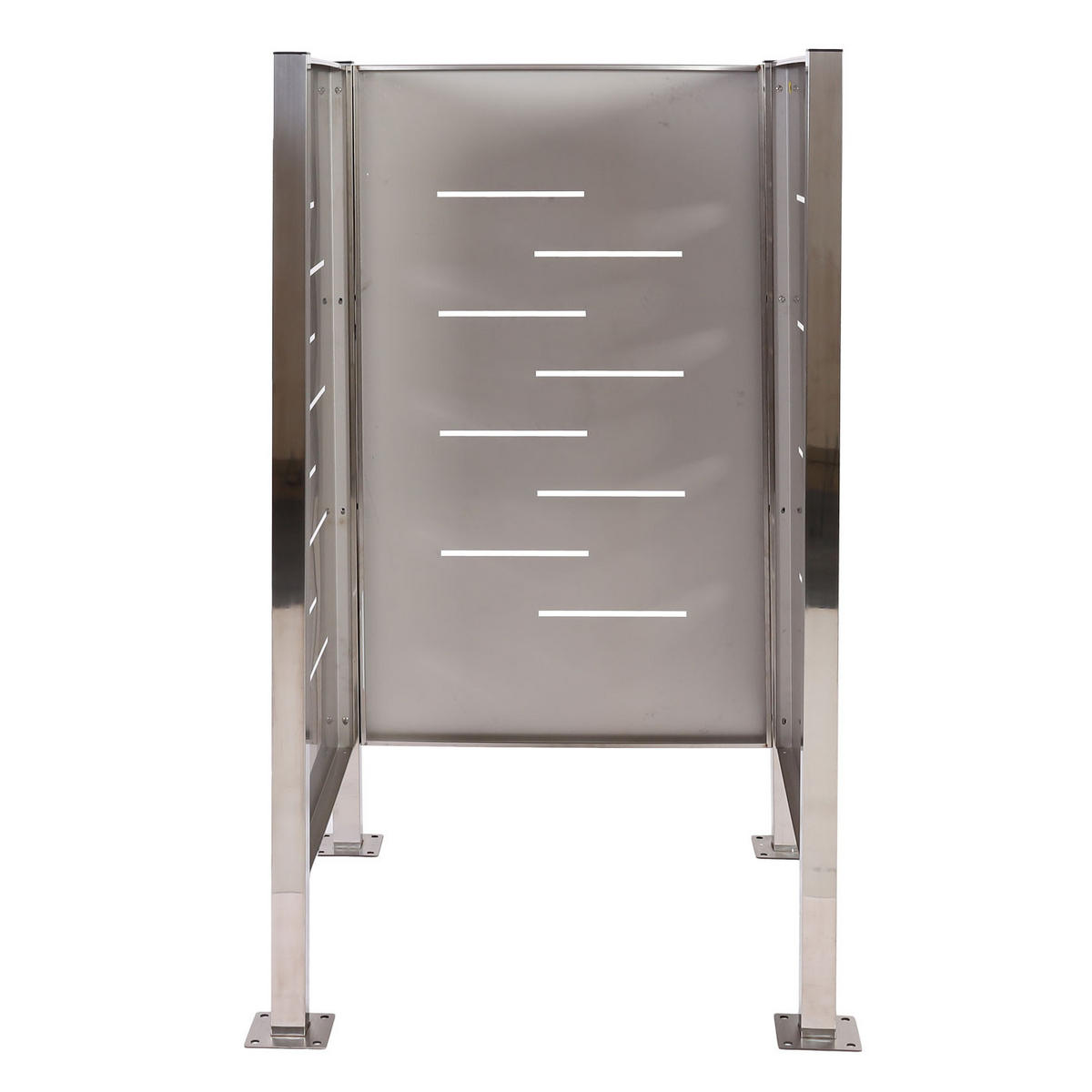 MÜLLTONNEN-ZAUN METALL Silber - Silberfarben, Metall (85/150/85cm) - MCW