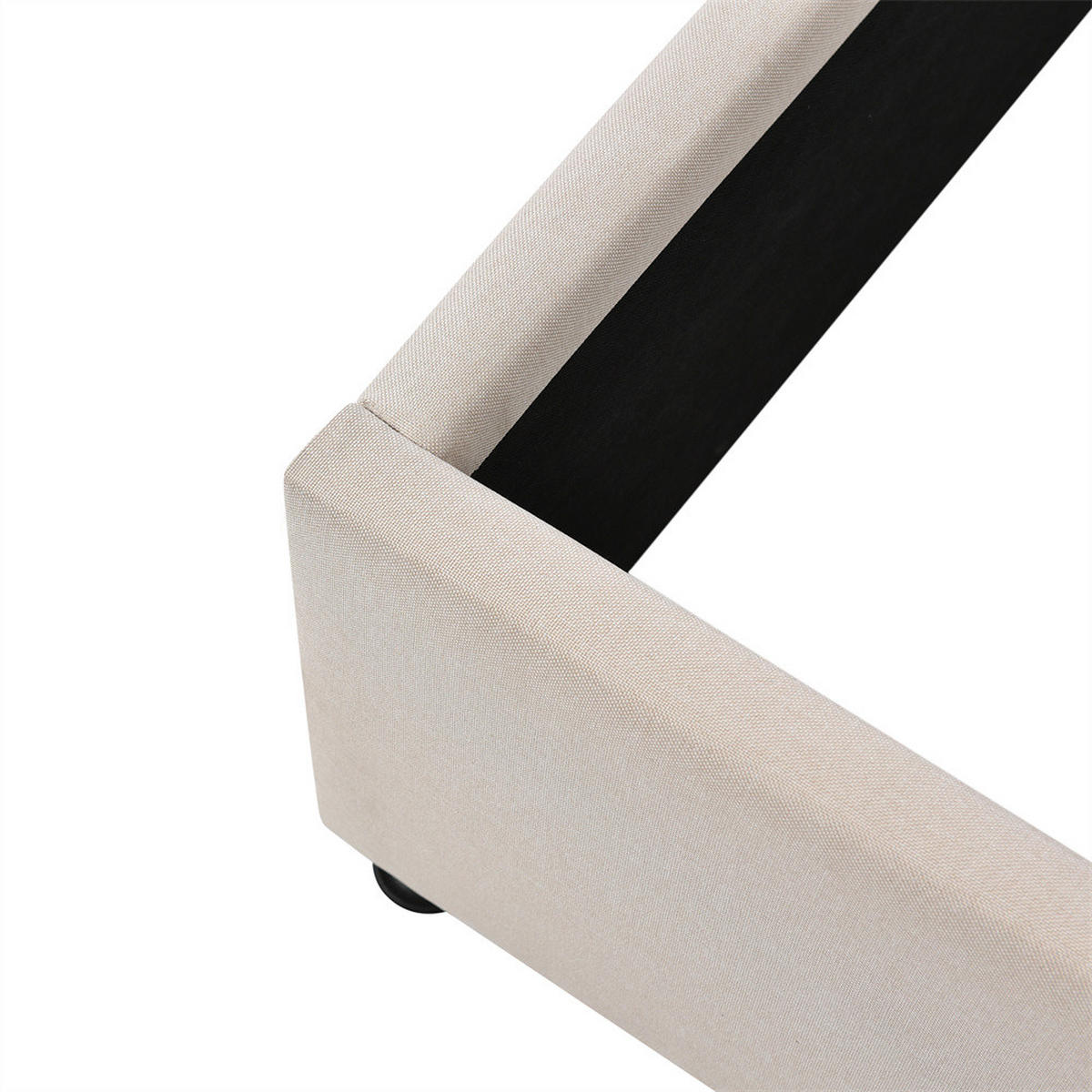 POLSTERBETT 180/200 cm in Beige Leinen - Beige, Holz/Textil (180/200cm) - KOMHTOM