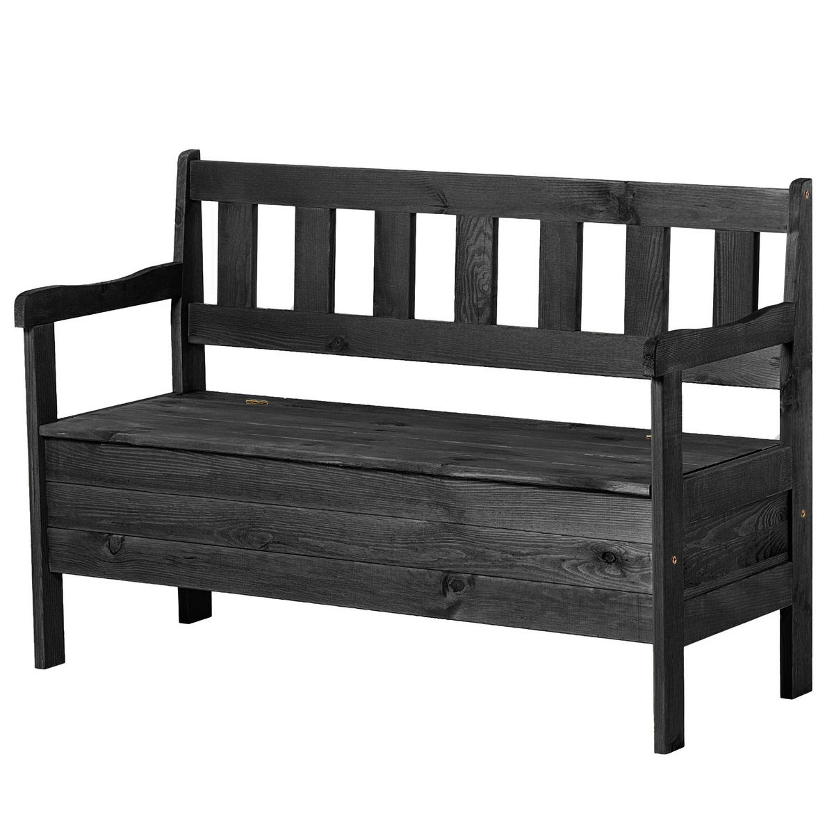 GARTENBANK mit Truhe in Anthrazit - Anthrazit, Holz (120/47cm) - KADAX