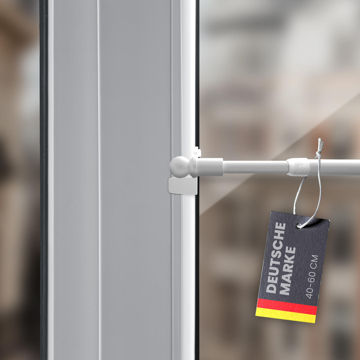 KLEMMSTANGE ausdrehbar/ausziehbar Ø8/10mm Weiß (Globe) 40-60 cm - Weiß, Metall (1/1/60cm) - Bestlivings