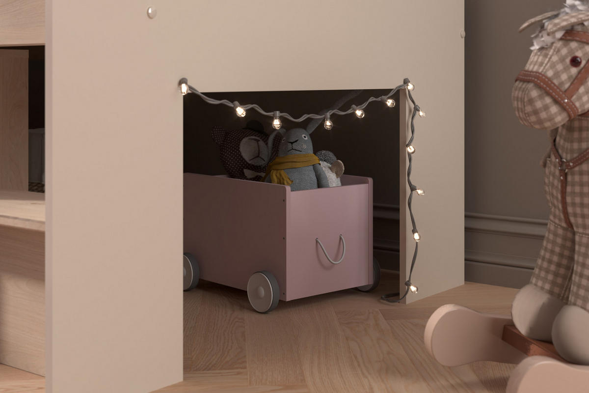 HOCHBETT Kaschmir, Jackson Eiche, Stauraumbett Bett 90 x 200 cm - Kaschmir/Eichefarben, Holzwerkstoff/Kunststoff (90/200cm) - Parisot Meuble