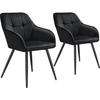 ESSZIMMERSTUHL 2er Set Marilyn 58 x 62 x 82 cm schwarz/schwarz - Schwarz, Kunststoff (58/82/62cm) - tectake