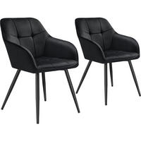 ESSZIMMERSTUHL 2er Set Marilyn 58 x 62 x 82 cm schwarz/schwarz - Schwarz, Kunststoff (58/82/62cm) - tectake