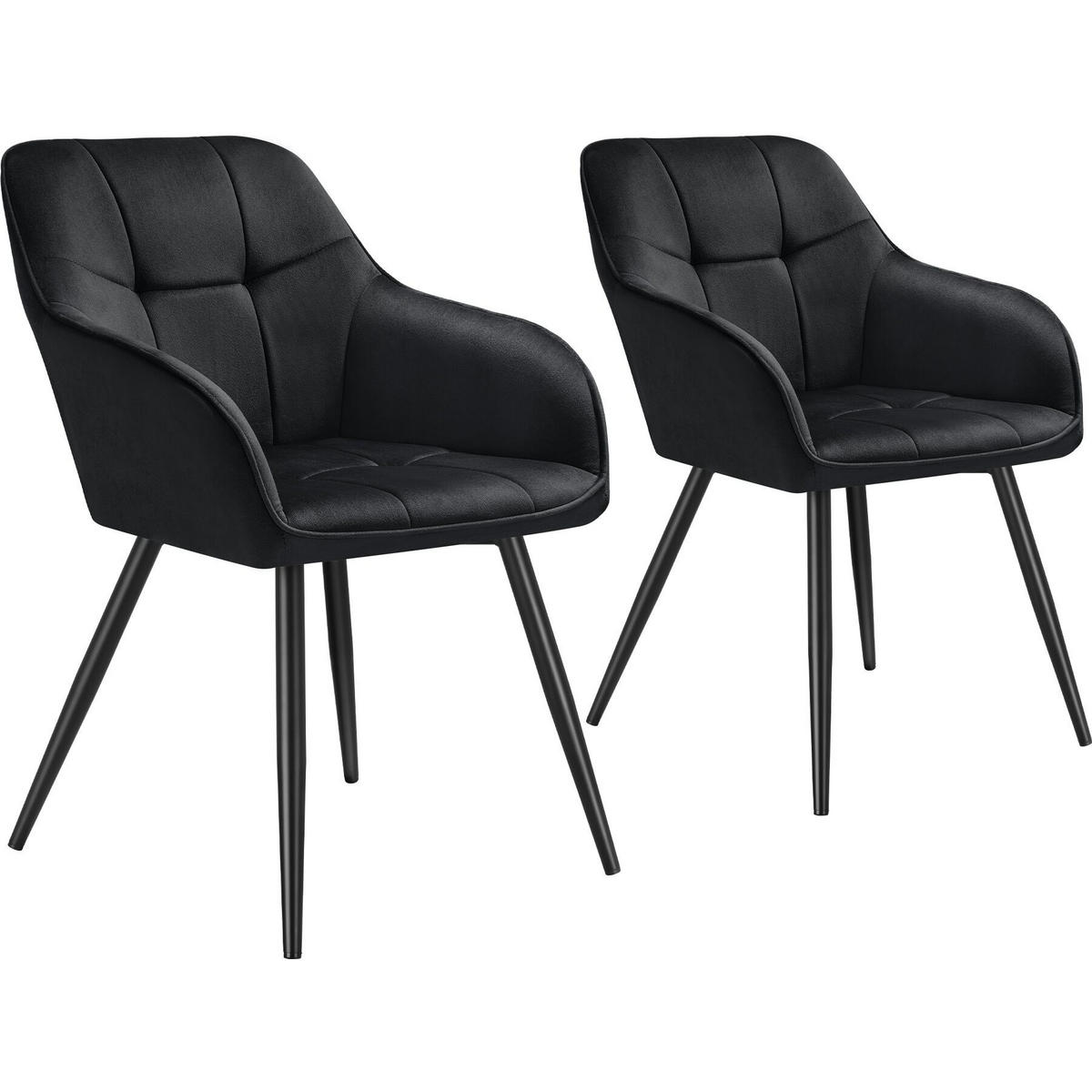 ESSZIMMERSTUHL 2er Set Marilyn 58 x 62 x 82 cm schwarz/schwarz - Schwarz, Kunststoff (58/82/62cm) - tectake