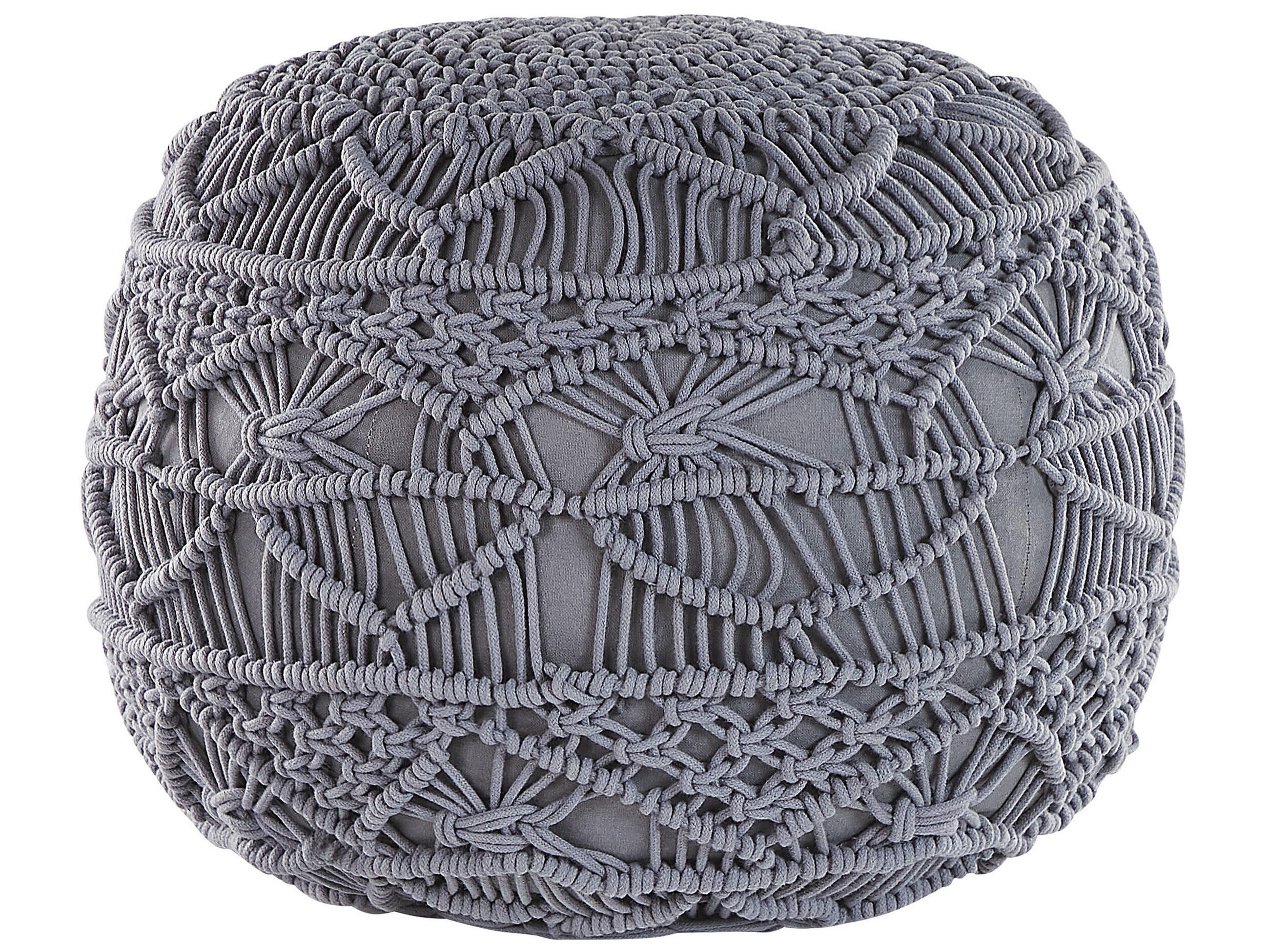POUF Kayseri 40/40/40 cm - Grau, Naturmaterialien/Textil (40/40/40cm) - Beliani