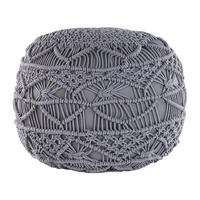 POUF Kayseri 40/40/40 cm - Grau, Naturmaterialien/Textil (40/40/40cm) - Beliani