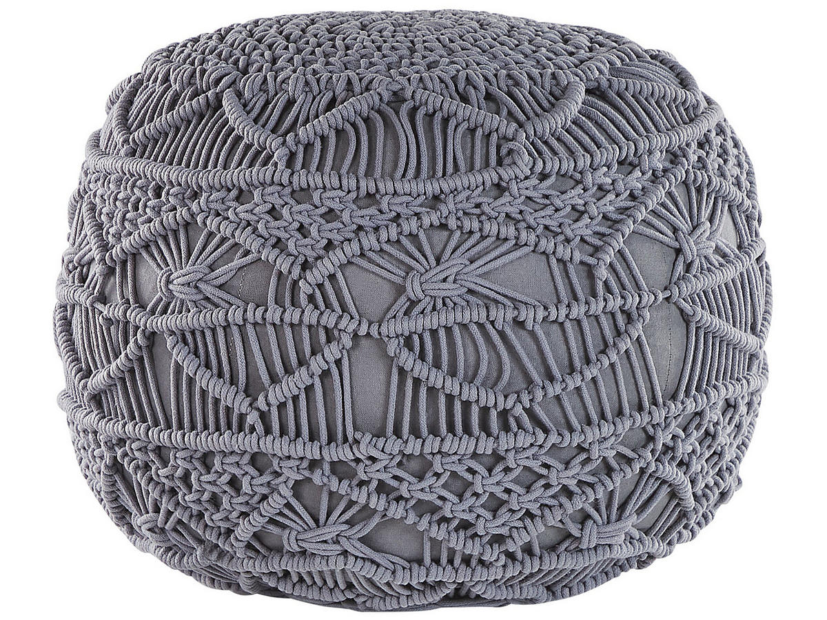 POUF Kayseri 40/40/40 cm - Grau, Naturmaterialien/Textil (40/40/40cm) - Beliani