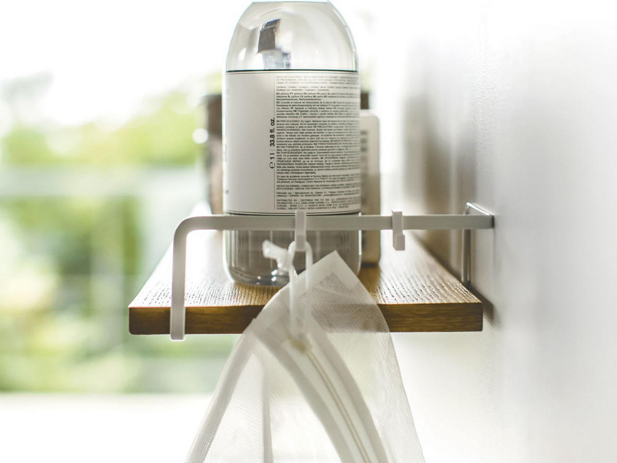 WANDREGAL Tower naturbraun 76/7/20 cm - Weiß, Holz (76/20/7cm) - Yamazaki