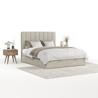 POLSTERBETT Vienna mit Stauraum 140/200 cm Beige im Alta Stoff - Beige/Schwarz, Holz/Holzwerkstoff (140/200cm) - AltaBeds