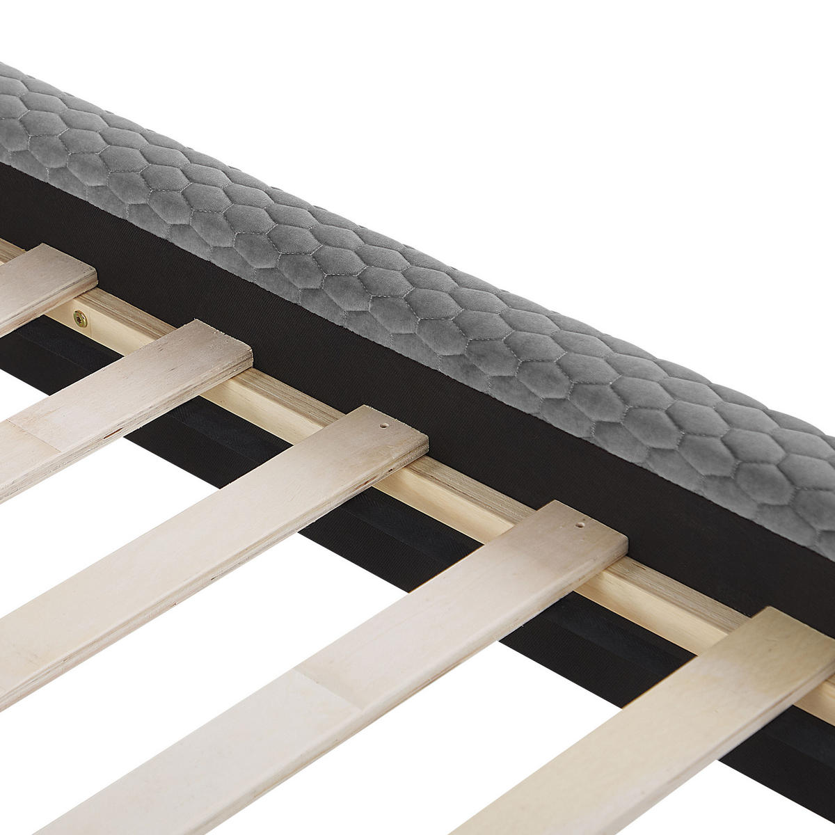 POLSTERBETT 180/200cm Hellgrau Bayonne - Hellgrau, Textil (180/200cm) - Beliani