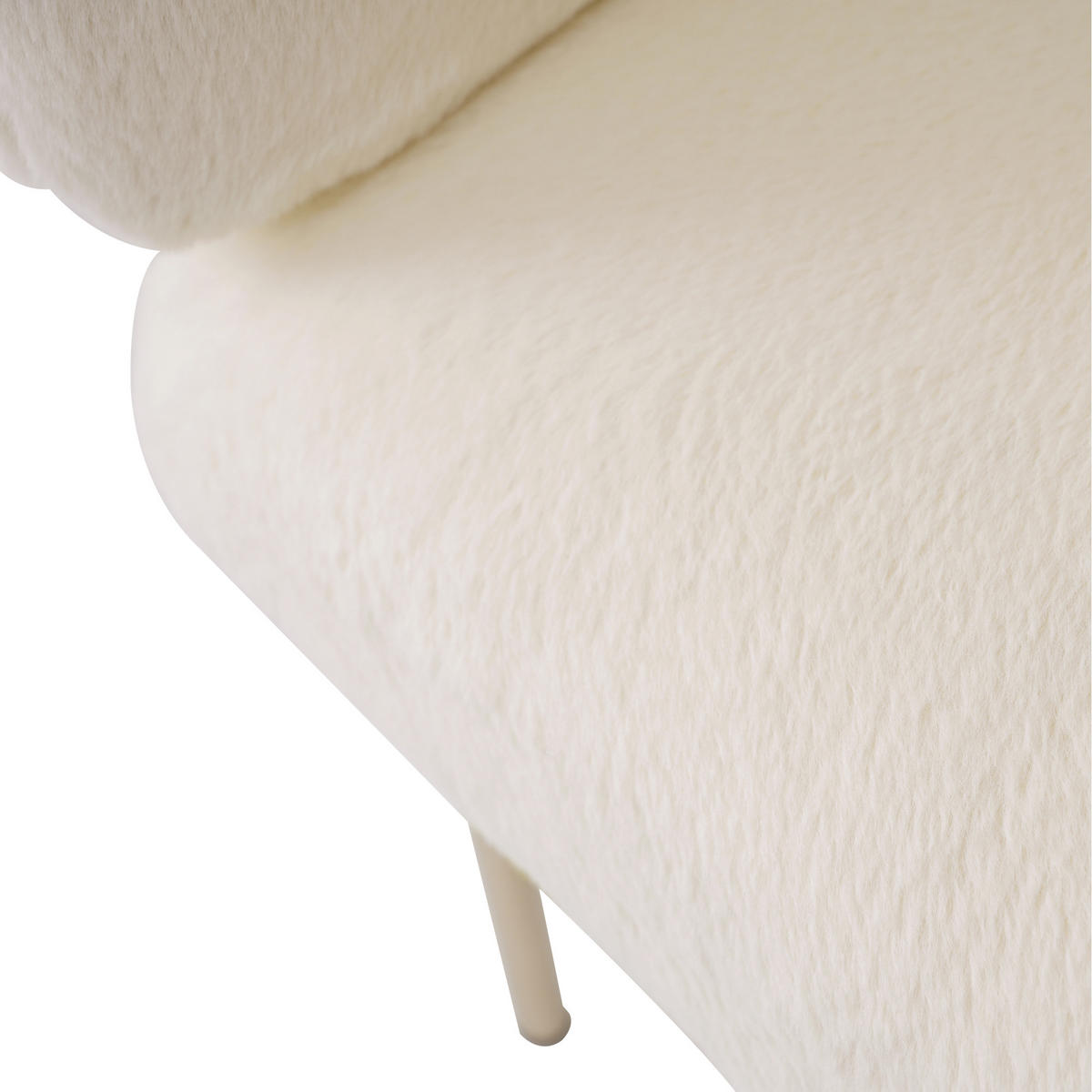 ESSZIMMERSTÜHLE Beige Kunstfell mit Metallbeinen - Beige/Goldfarben, Textil (57/77/57cm) - Urban Meuble