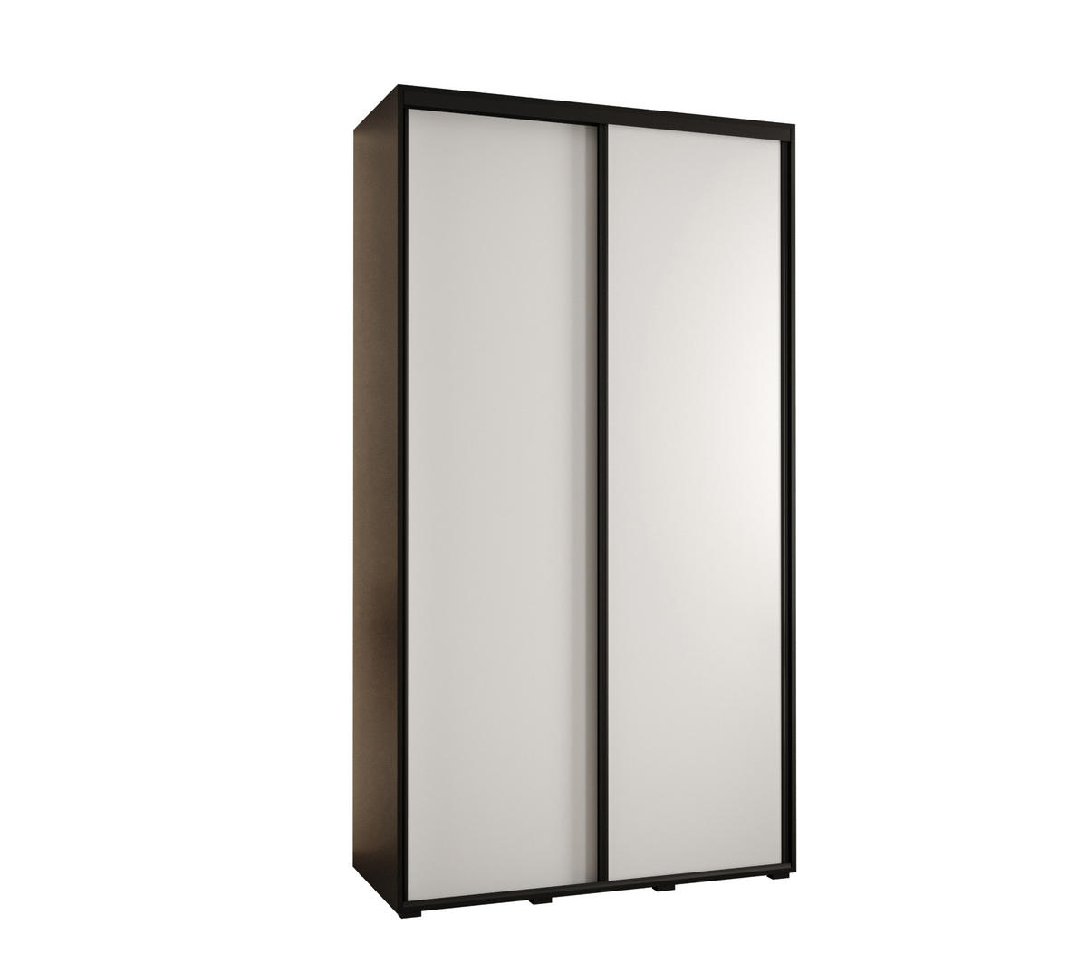 SCHWEBETÜRENSCHRANK 235,2/140/45 2-türig - Schwarz/Weiß, Holz/Metall (140/235/45cm) - Abiks Möbel