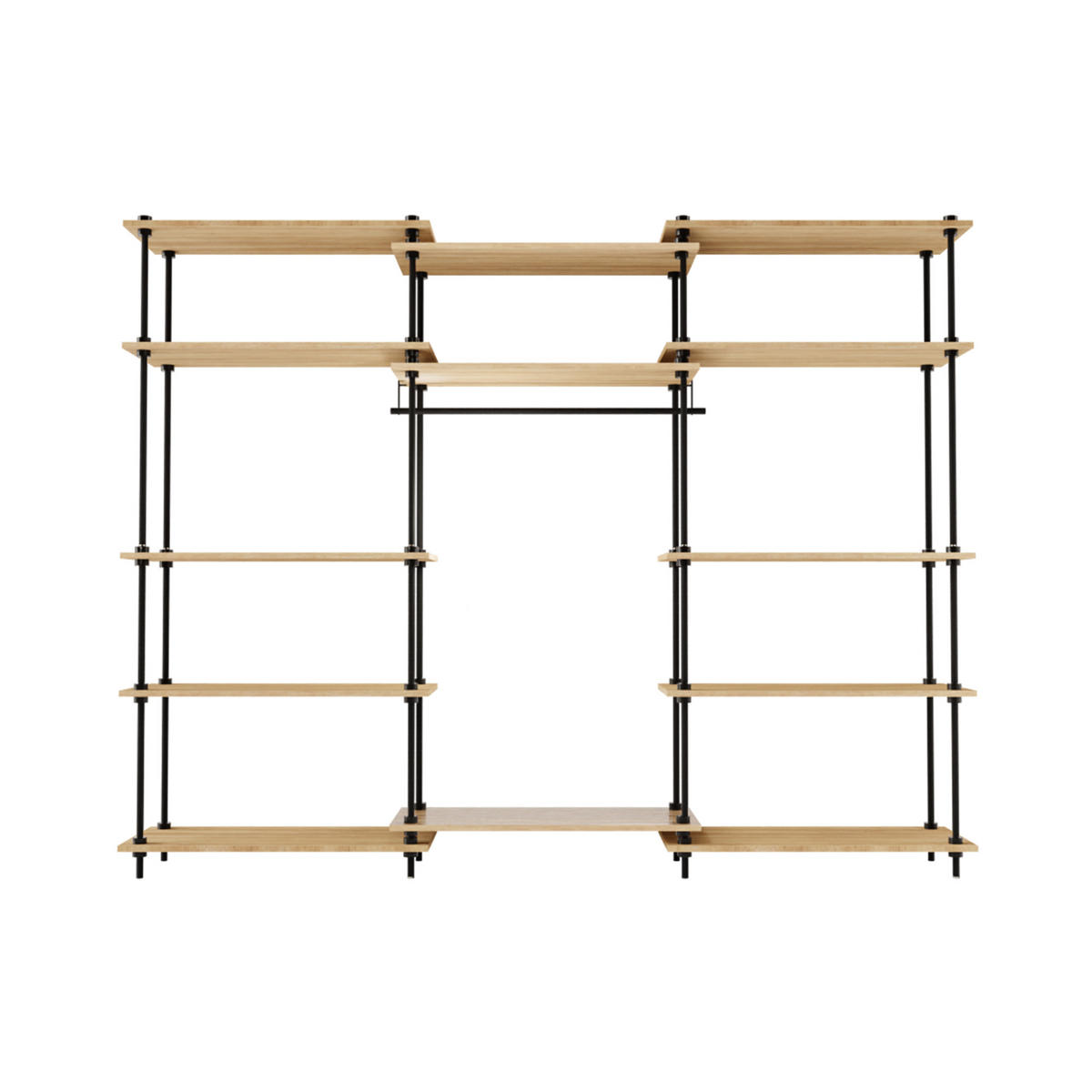 REGALSYSTEM Wandergal mit Kleiderschrank - Eiche San Remo, Metall (235/185/35cm) - AR Shelving