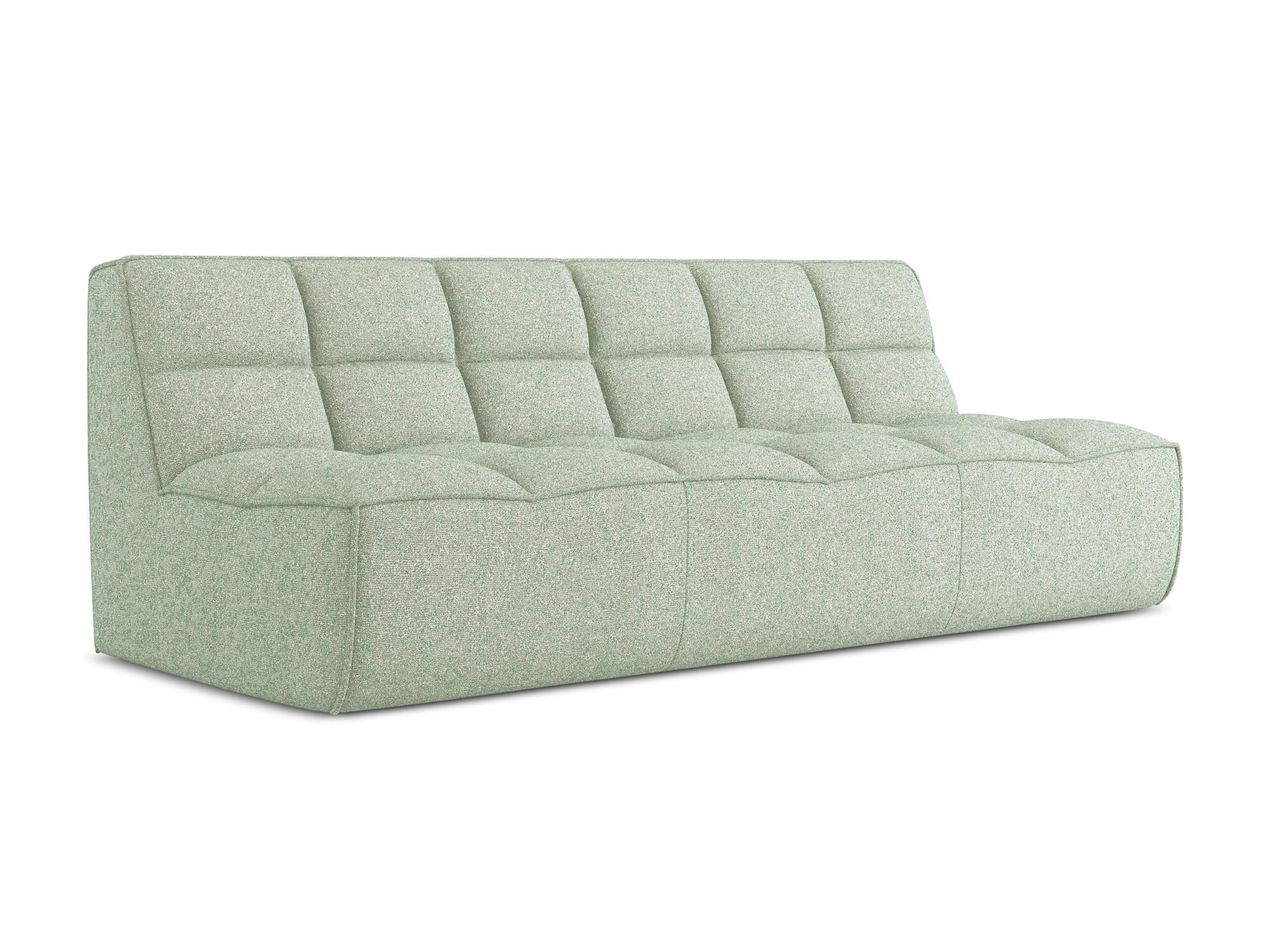3-SITZER SOFA Strukturstoff Stoff Grün - Schwarz/Hellgrün, Kunststoff/Textil (210/75/93cm) - Makamii