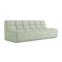 3-SITZER SOFA Strukturstoff Stoff Grün - Schwarz/Hellgrün, Kunststoff/Textil (210/75/93cm) - Makamii