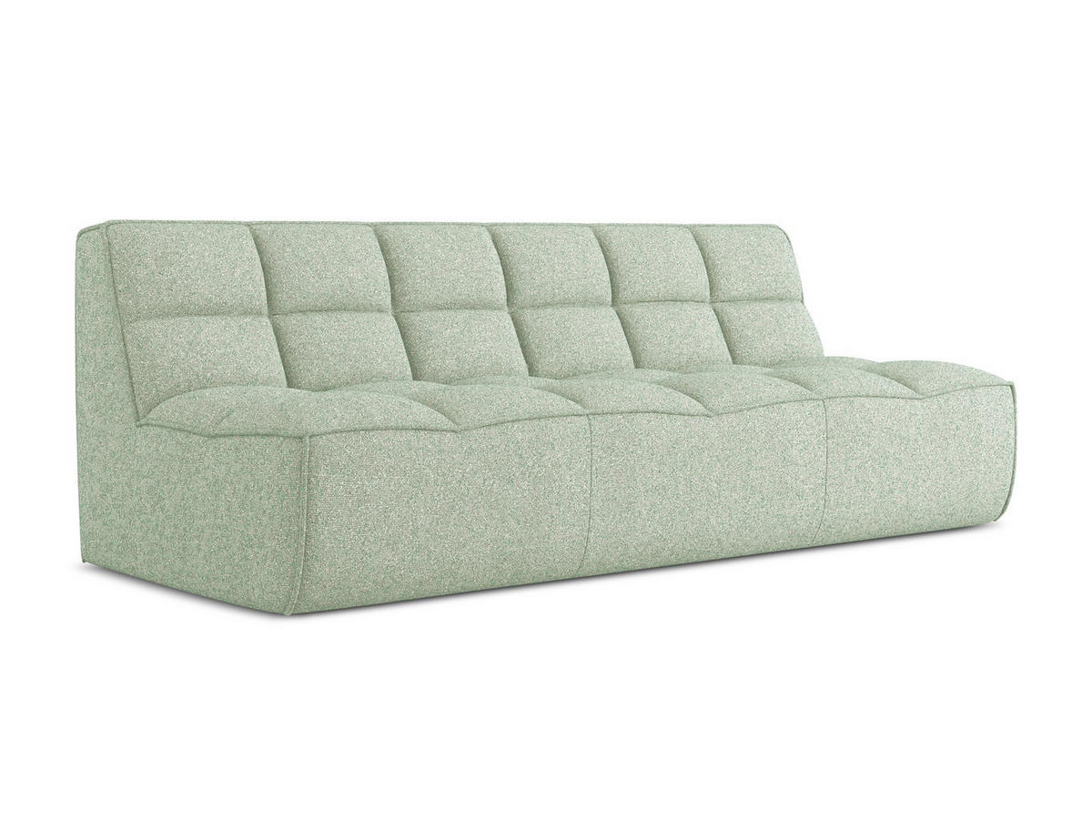 3-SITZER SOFA Strukturstoff Stoff Grün - Schwarz/Hellgrün, Kunststoff/Textil (210/75/93cm) - Makamii
