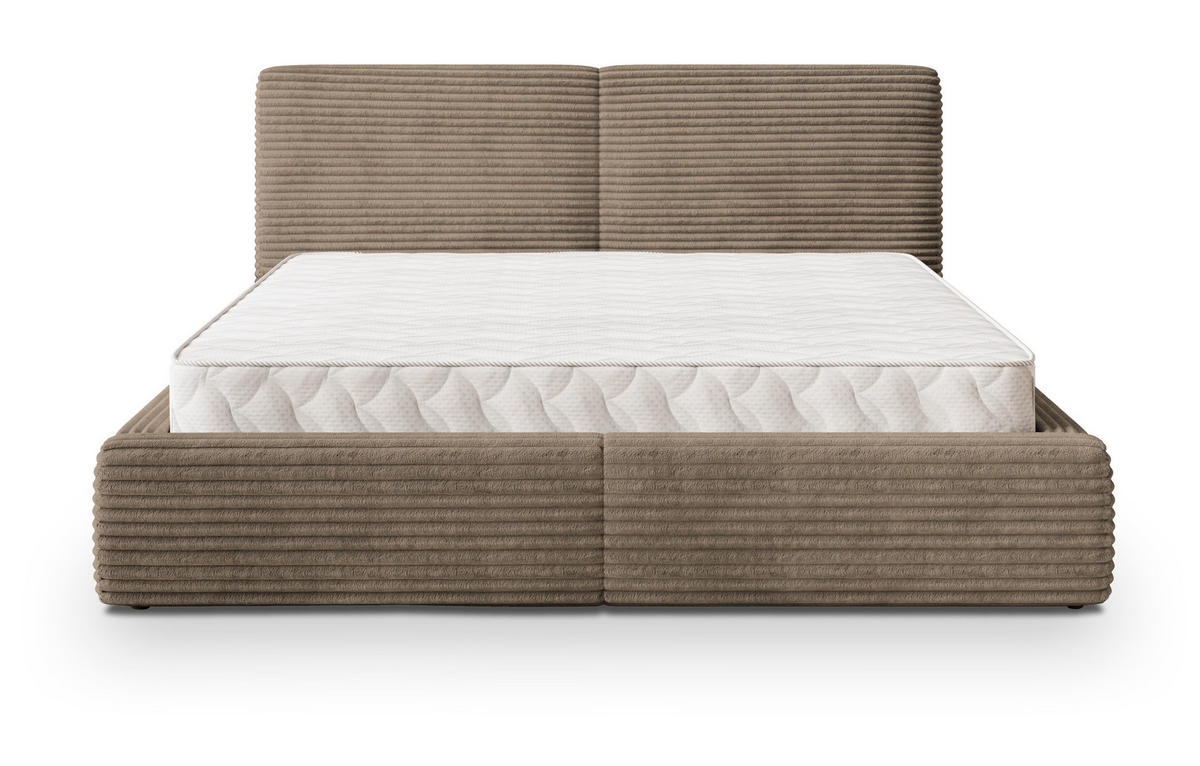 POLSTERBETT FELURO T 200x200 cm mit Bettkästen - Beige - Beige, Holz/Textil - MASSENO