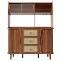 BUFFETSCHRANK Nussbaumfarben 140/40.5/174.5 cm - Walnussfarben, Holz (140/174.5/40.5cm) - PANGIVO