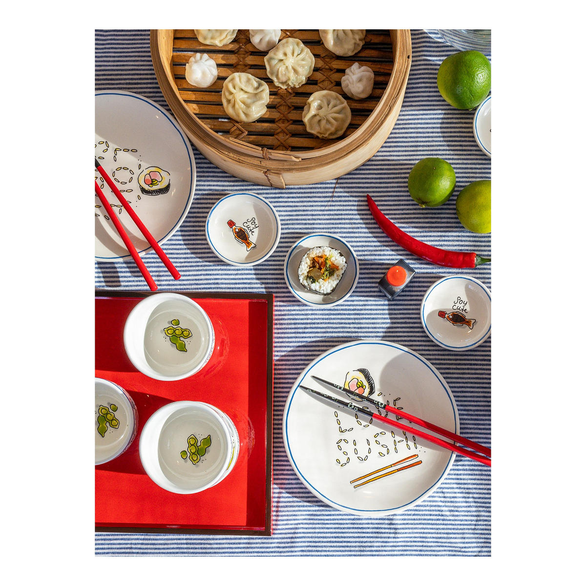 TELLER Sushi-Liebe in Bunt - 18cm - Multicolor, Keramik (18/18/2cm) - Blond Amsterdam