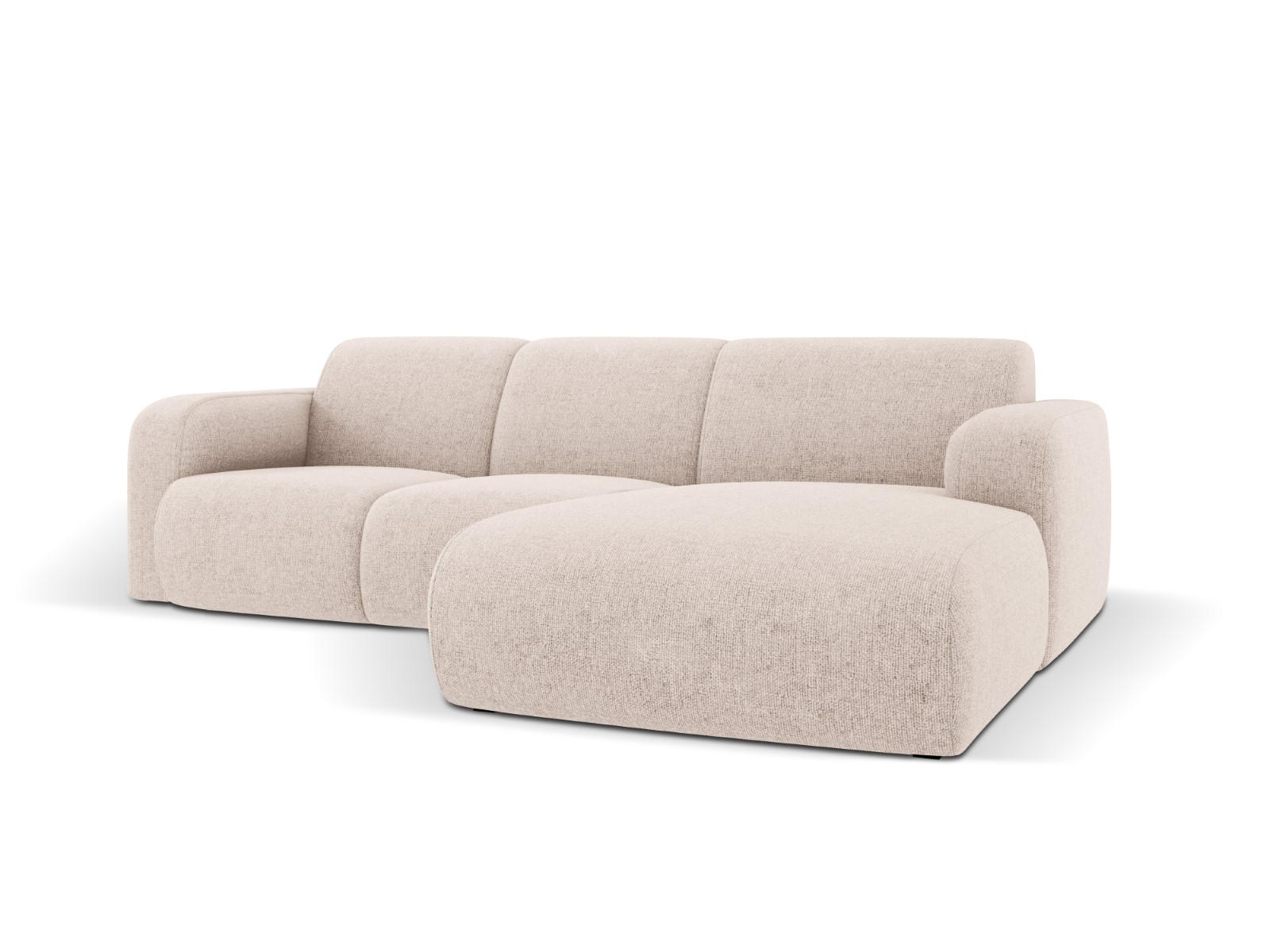 ECKSOFA rechts Molino aus Chenille-Stoff beige 4 Sitzplätze - Beige, Textil (170/250cm) - Micadoni