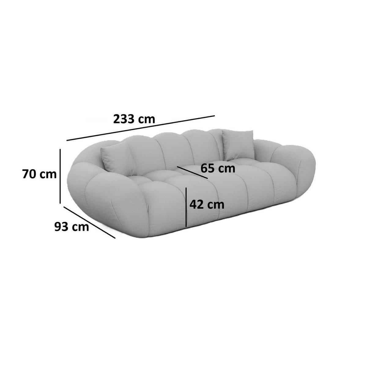 3-SITZER-SOFA Liva Dunkelgrau Samtstoff - Dunkelgrau, Textil (233/70/93cm) - VAROYAL