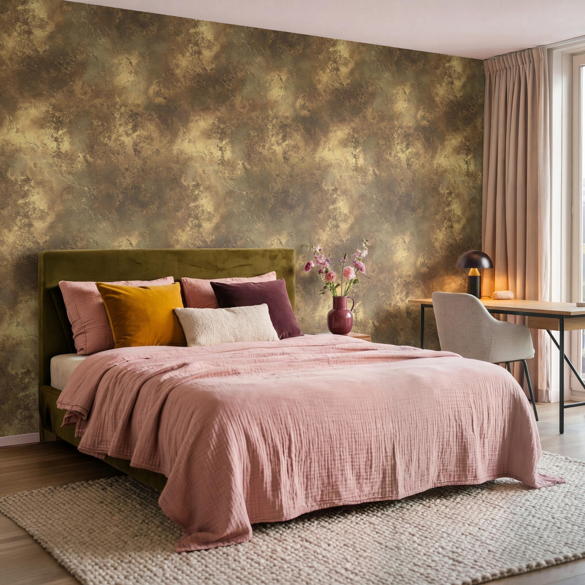 TAPETE - Antik - Metallic-Look - Gold - 300x200 cm - Messingfarben, Papier (300/200cm) - OnlyWow
