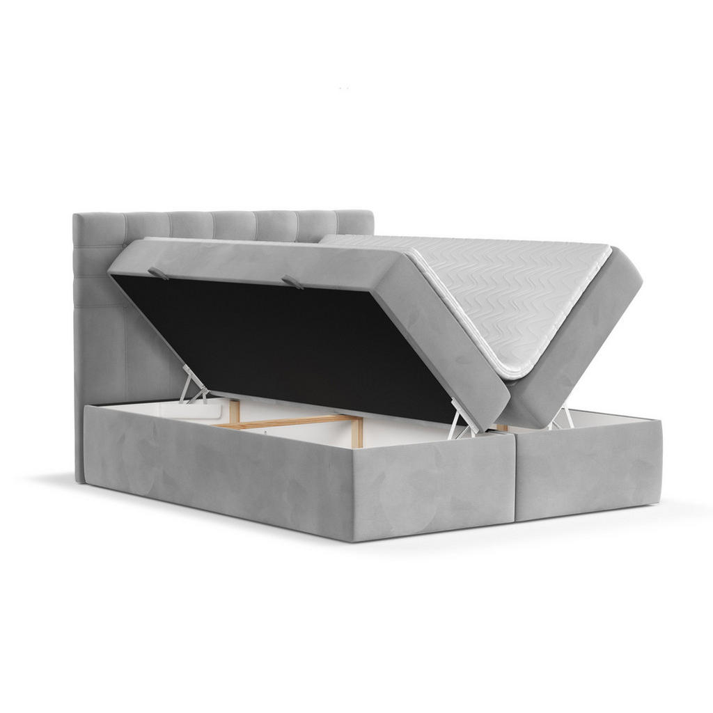 Thumbnail - Maison de Reve Boxbett, Grau, Textil, Buche, Kiefer, H2, Höhe ca. 20 cm, 180x200 cm, Oeko-Tex® Standard 100, FSC 100%, M...