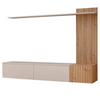 WOHNWAND Sand matt, Eiche Artisan 180 cm, Schrankwand hängend - Sandfarben/Eiche Artisan, Holzwerkstoff (180/130/40cm) - Inn.Furn