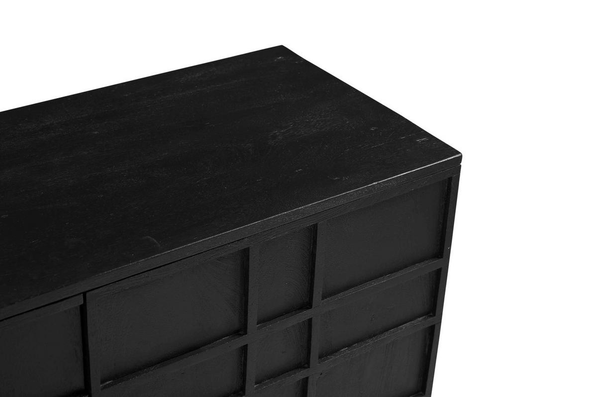 TV-MÖBEL aus Mangoholz 160cm, schwarz - Schwarz, Holz (160/56/40cm) - Giga Meubel