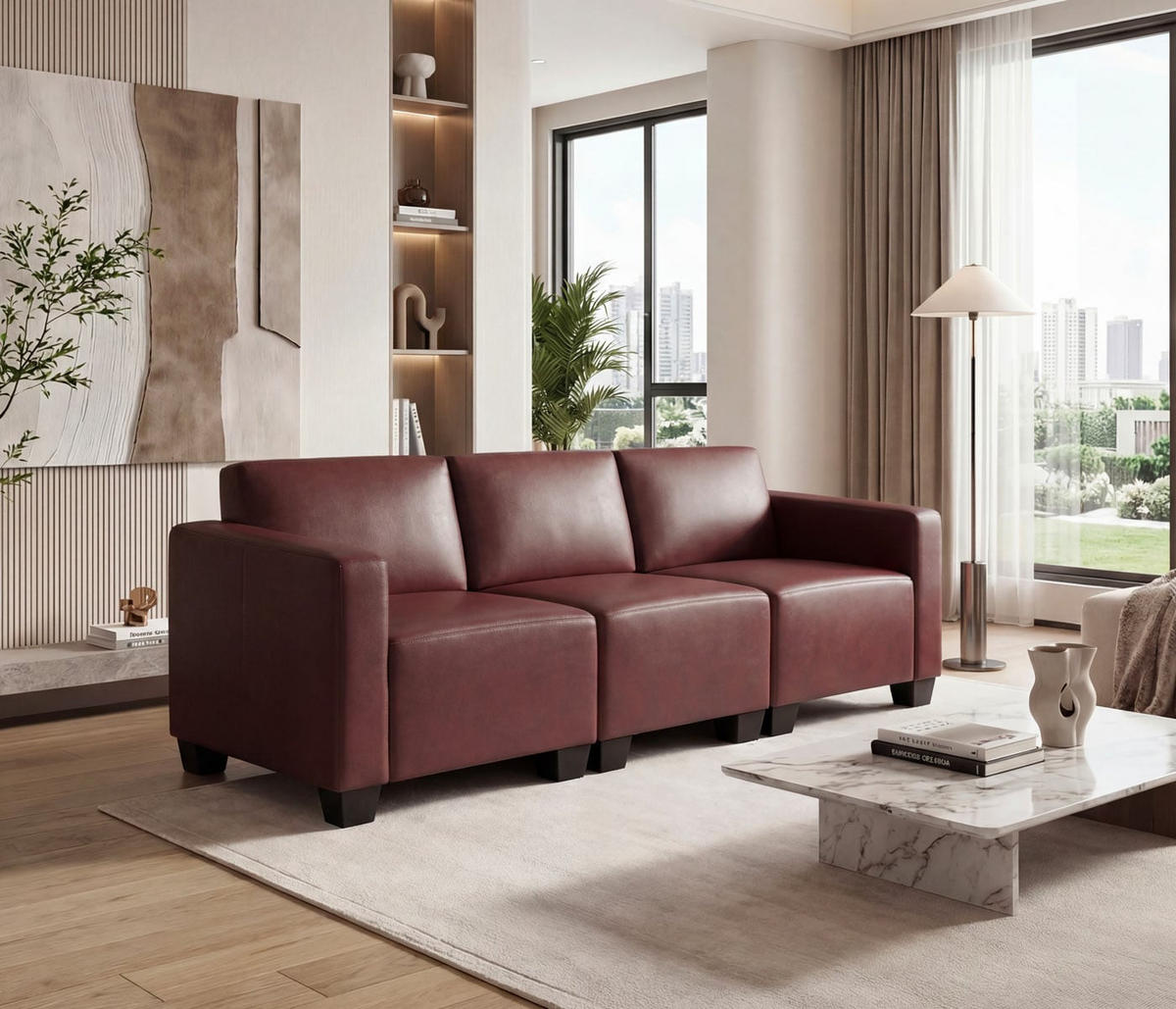 3-SITZER SOFA Rotbraun - Rotbraun, Textil (193/76/72cm) - MCW