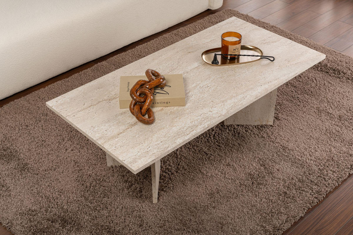 COUCHTISCH sabin Travertine - Beige, Holz (60/119/40cm) - Habitat Garten