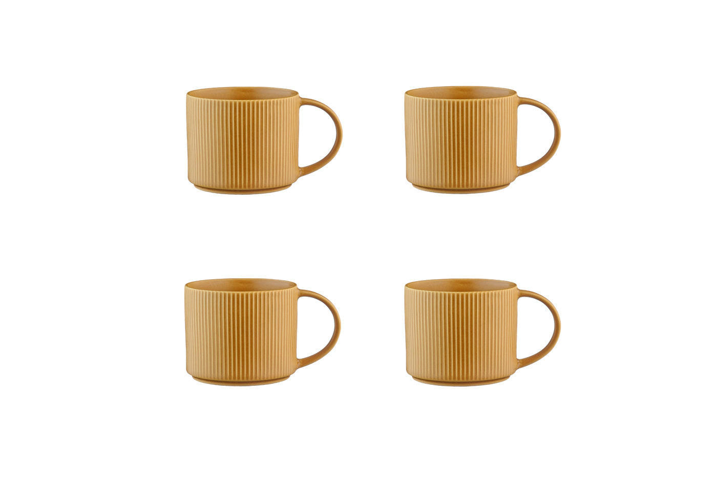 BECHER Scandi 500ml - 4er-Set - Ocre - Gelb, Keramik (0.5L) - Björn