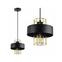 PENDELLEUCHTE LOFT - Goldfarben/Schwarz, Metall (20/20/100cm) - kiki design