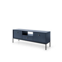 TV-SCHRANK Molly Dunkelblau, Schwarze Beine, TV-Tisch mit Schublade - Schwarz/Dunkelblau, Holzwerkstoff/Metall (154/56/39cm) - Bettso