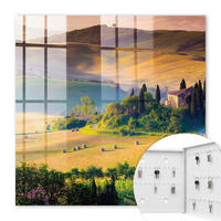 SCHLÜSSELBOX Weiß 30x30 cm – Türöffnung nach rechts - Toskanische Idylle - Gelb, Metall (30/30/5cm) - TULUP
