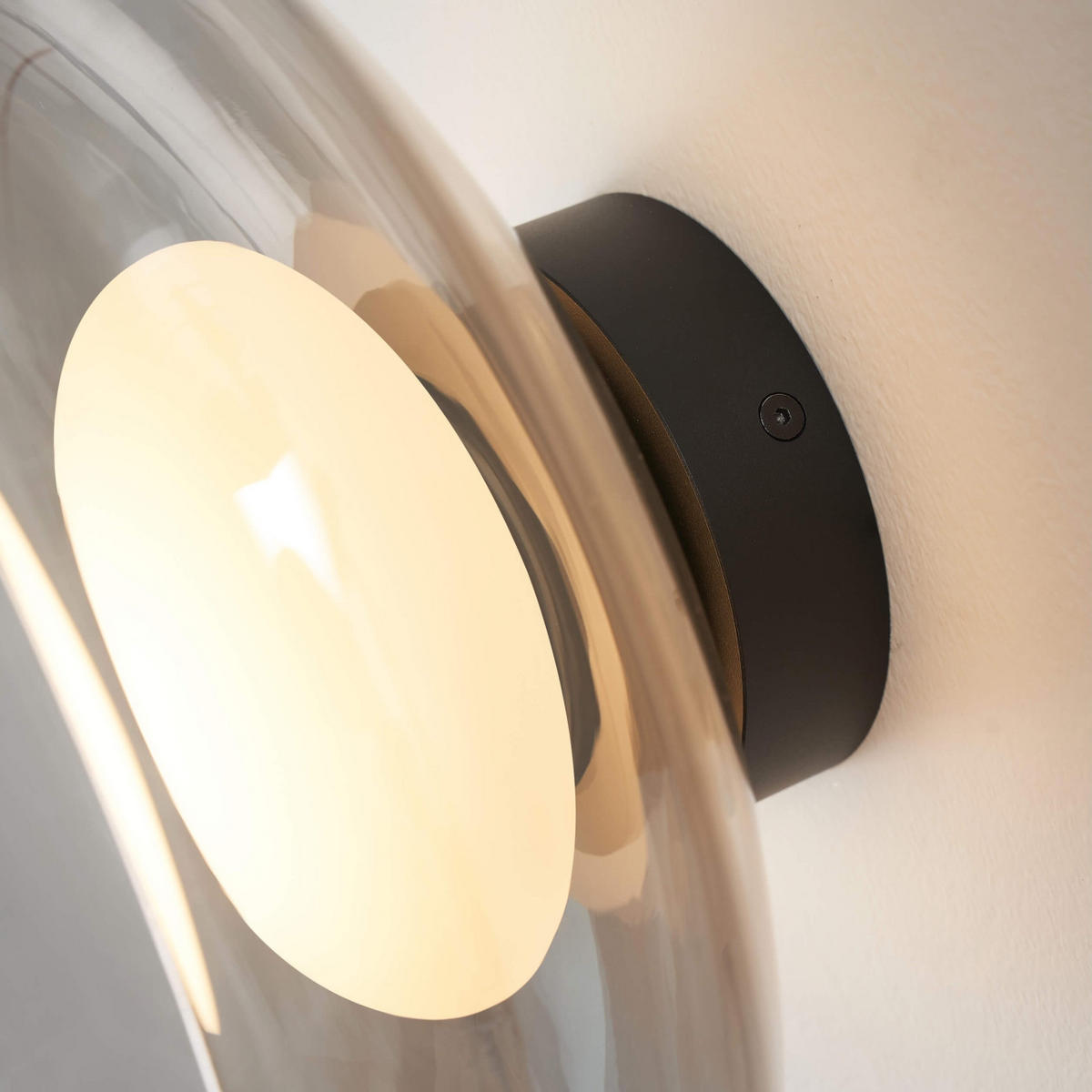 DECKENLEUCHTE Théoria, Rauchgrau und Weiß, 16cm - Grau, Glas (16/33/33cm) - KOSILUM